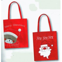 BORSA NATALIZIA FELTRO ROSSO 2 PZ ASS. CM 30X35X9 PF11BA 