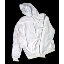 FELPA POLIESTERE BIANCA CON CAPPUCCIO E TASCA VA01012 