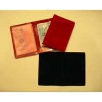 PORTA DOCUMENTI IN VELLUTO ROSSO O BLU 100PZ VA0720
