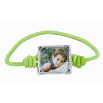 BRACCIALETTO ELASTICO VERDE PORTAFOTO MEMMAK08