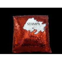 CUSCINO QUADRATO FULL PHOTO GLITTER ROSSO PF1031
