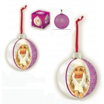 ADDOBBO PALLA PORTAFOTO RETRO VIOLA GLITTER 10X10  6PZ PFSF120L1