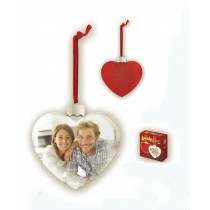 ADDOBBO CUORE PORTAFOTO ROSSO GLITTER 6PZ PFSF9HV