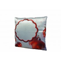 CUSCINO FULL PHOTO RASO PALLE DI NATALE ROSSE VA01292N