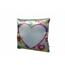 CUSCINO FULL PHOTO RASO ORO -CUORE QUADRATO 40X40 VAN25
