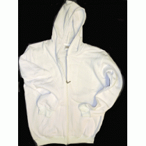 FELPA POLIESTERE BIANCA CON ZIP CAPPUCCIO E TASCA VA01012Z 