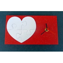 OROLOGIO PUZZLE LEGNO GLITTERATO 10X18CM  VACK05